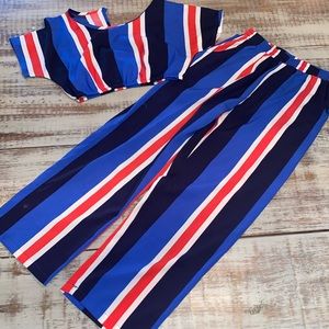 Girls Crop Top with Wide Leg Pants NEW